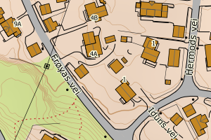 Kartbilde fra WMS-tjeneste av avviket