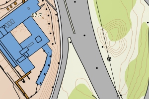 Kartbilde fra WMS-tjeneste av avviket