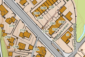 Kartbilde fra WMS-tjeneste av avviket