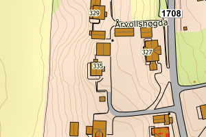 Kartbilde fra WMS-tjeneste av avviket
