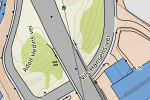 Kartbilde fra WMS-tjeneste av avviket