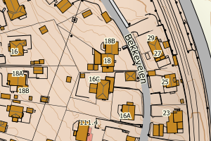 Kartbilde fra WMS-tjeneste av avviket