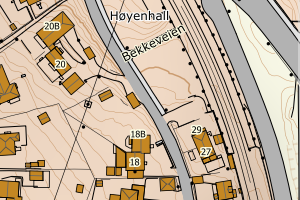 Kartbilde fra WMS-tjeneste av avviket