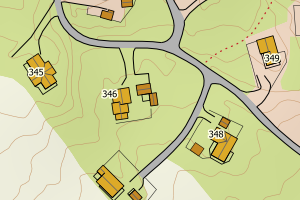 Kartbilde fra WMS-tjeneste av avviket