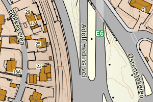 Kartbilde fra WMS-tjeneste av avviket