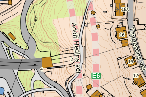Kartbilde fra WMS-tjeneste av avviket