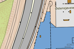 Kartbilde fra WMS-tjeneste av avviket