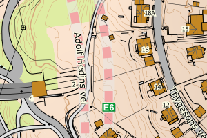 Kartbilde fra WMS-tjeneste av avviket