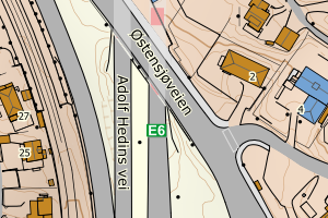 Kartbilde fra WMS-tjeneste av avviket
