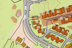 Kartbilde fra WMS-tjeneste av avviket