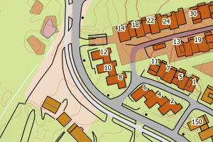 Kartbilde fra WMS-tjeneste av avviket