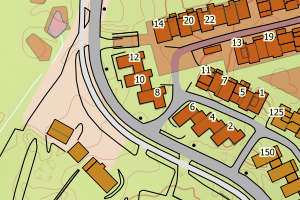 Kartbilde fra WMS-tjeneste av avviket