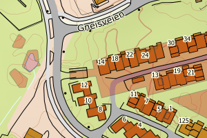 Kartbilde fra WMS-tjeneste av avviket