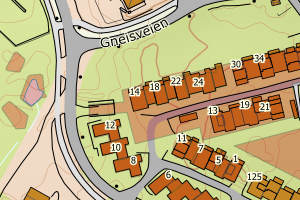 Kartbilde fra WMS-tjeneste av avviket