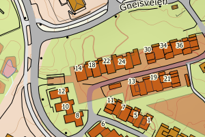 Kartbilde fra WMS-tjeneste av avviket