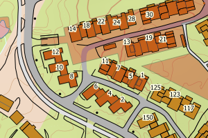 Kartbilde fra WMS-tjeneste av avviket