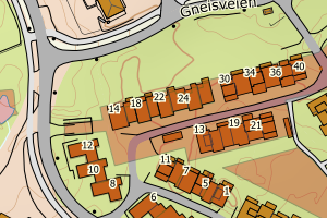 Kartbilde fra WMS-tjeneste av avviket