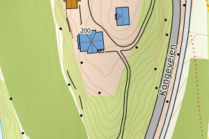 Kartbilde fra WMS-tjeneste av avviket