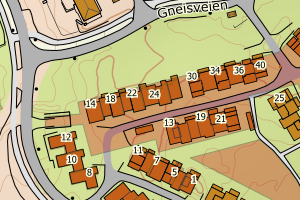 Kartbilde fra WMS-tjeneste av avviket