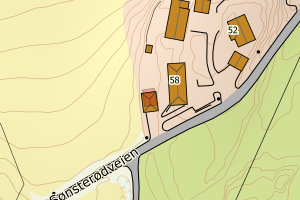 Kartbilde fra WMS-tjeneste av avviket