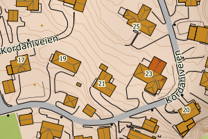 Kartbilde fra WMS-tjeneste av avviket