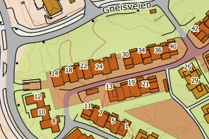 Kartbilde fra WMS-tjeneste av avviket