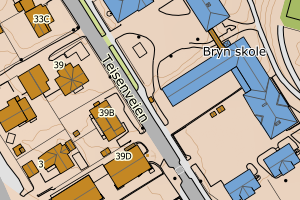 Kartbilde fra WMS-tjeneste av avviket