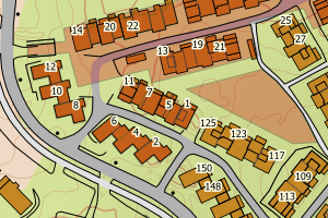 Kartbilde fra WMS-tjeneste av avviket