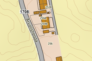 Kartbilde fra WMS-tjeneste av avviket