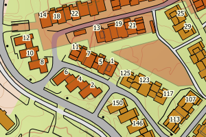 Kartbilde fra WMS-tjeneste av avviket