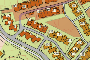 Kartbilde fra WMS-tjeneste av avviket