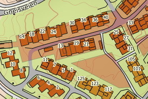 Kartbilde fra WMS-tjeneste av avviket
