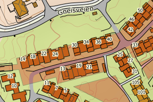 Kartbilde fra WMS-tjeneste av avviket