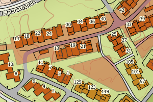 Kartbilde fra WMS-tjeneste av avviket