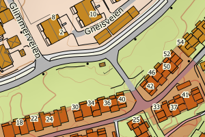 Kartbilde fra WMS-tjeneste av avviket