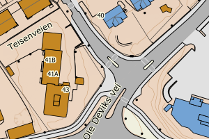 Kartbilde fra WMS-tjeneste av avviket
