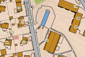 Kartbilde fra WMS-tjeneste av avviket
