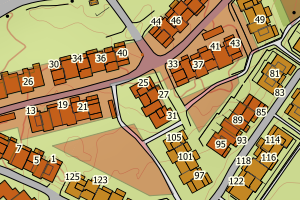 Kartbilde fra WMS-tjeneste av avviket