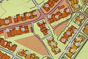 Kartbilde fra WMS-tjeneste av avviket