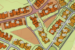 Kartbilde fra WMS-tjeneste av avviket
