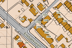 Kartbilde fra WMS-tjeneste av avviket