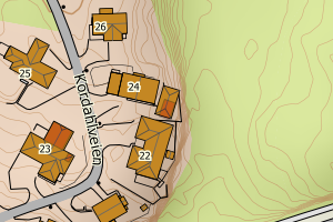 Kartbilde fra WMS-tjeneste av avviket