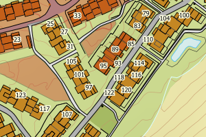 Kartbilde fra WMS-tjeneste av avviket