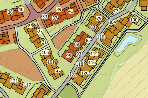 Kartbilde fra WMS-tjeneste av avviket