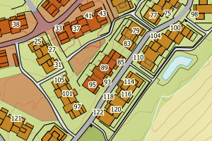 Kartbilde fra WMS-tjeneste av avviket