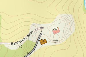 Kartbilde fra WMS-tjeneste av avviket