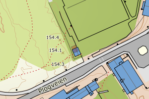 Kartbilde fra WMS-tjeneste av avviket