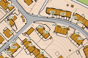 Kartbilde fra WMS-tjeneste av avviket