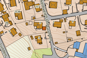 Kartbilde fra WMS-tjeneste av avviket