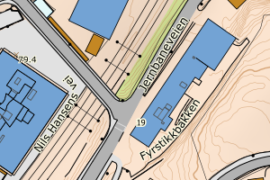 Kartbilde fra WMS-tjeneste av avviket